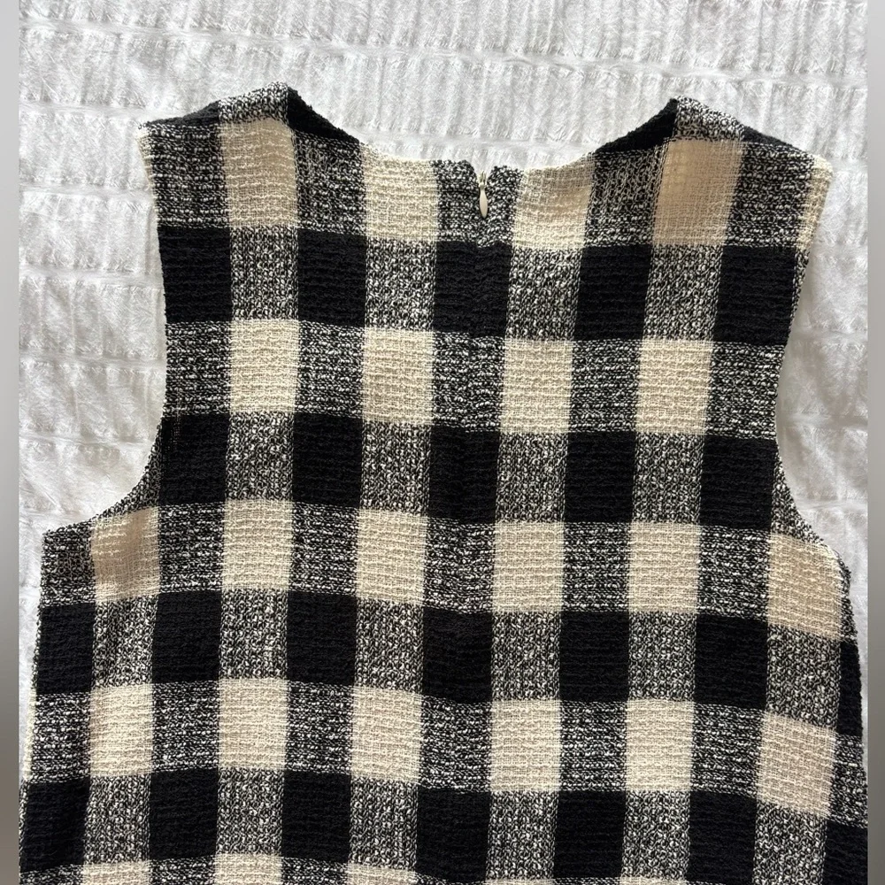 Zara Basic Collection Tweed Checked Top - Picture 5 of 5